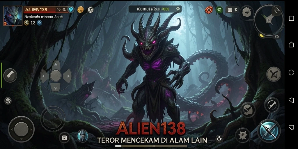 Screenshot gameplay ALIEN138 dengan suasana horor yang menegangkan.
