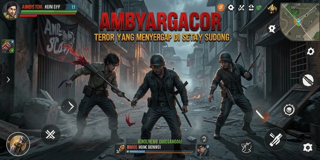 Screenshot menampilkan momen menegangkan dalam game AMBYARGACOR.