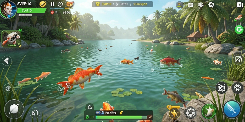 Tampilan gameplay SVIP10 yang mendebarkan saat memancing.